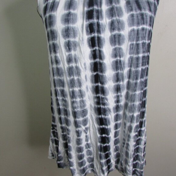 Antibes Blanc Sleeveless Blouse M Black White Tye Dye - Picture 4 of 11